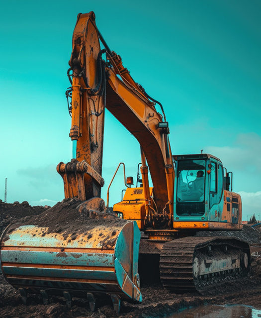 Construction machinery engine and powertrain components