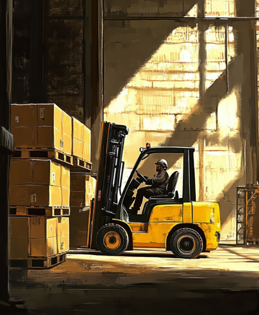 Forklift and industrial material handling equipment