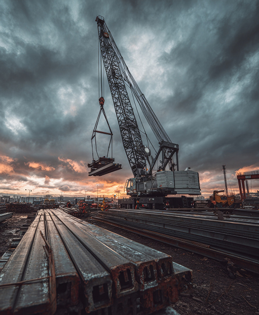 Heavy-duty crane and hoisting system