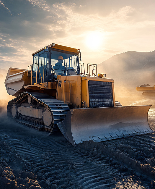 Transmission and powertrain components for heavy equipment